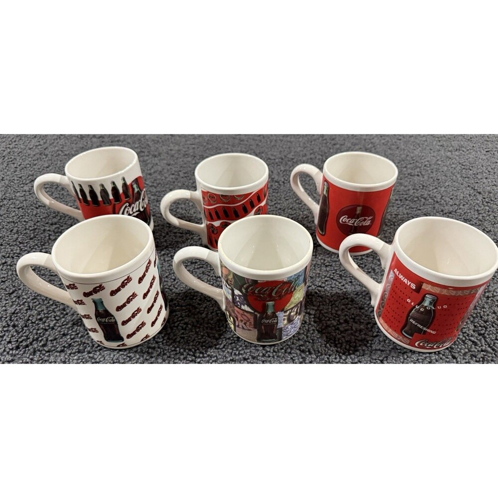 Set Of 6 Coca Cola Coffee Cups - vintage